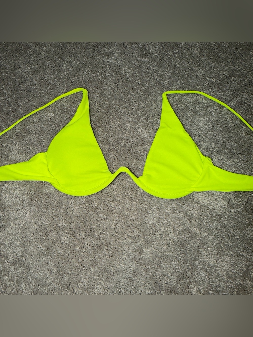 Neon Yellow Triangle Bikini Top - Women Swim Bikini